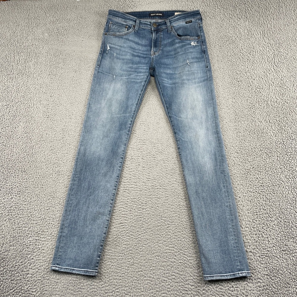 Mavi Jeans Men 32 Blue Jake Slim Leg Distressed Stretch Denim Pants